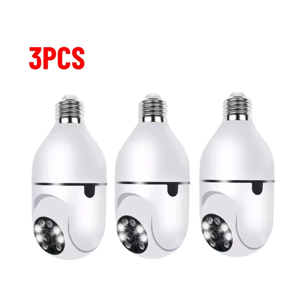 1-5PCS Tuya E27 Bulb Camera 1080P 4X Digital Zoom AI Human Motion Detect Full Color Night Vision Surveillance Camera PTZ Camera