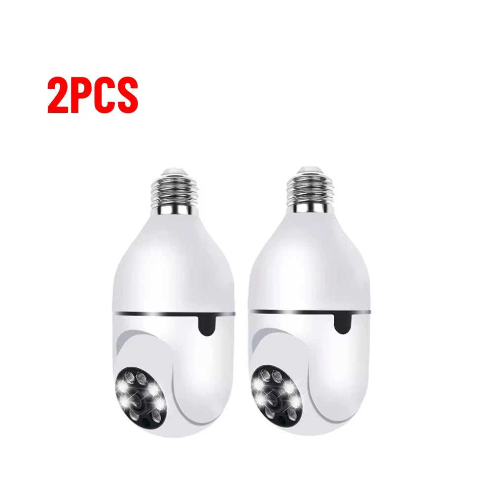 1-5PCS Tuya E27 Bulb Camera 1080P 4X Digital Zoom AI Human Motion Detect Full Color Night Vision Surveillance Camera PTZ Camera