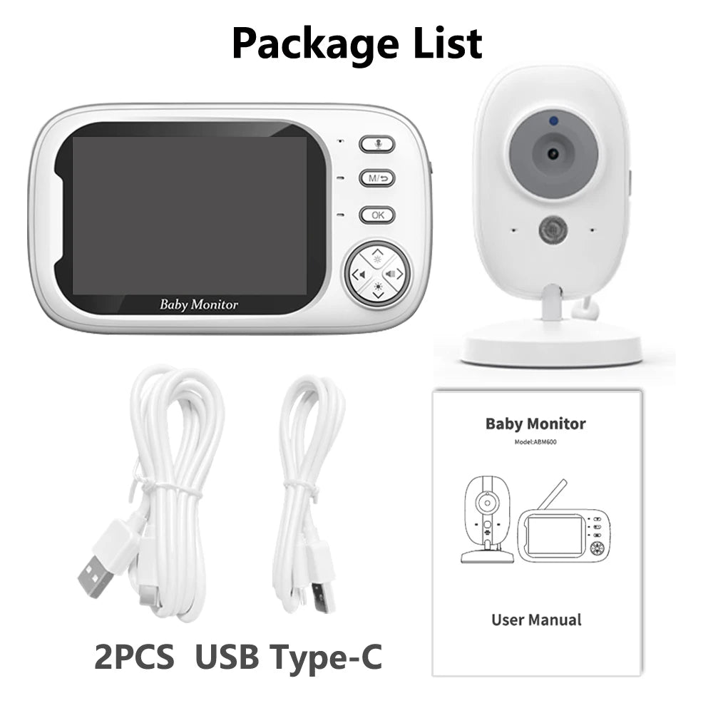 New 3.5 Inch Wireless Video Baby Monitor Night Vision Temperature Monitoring 2 Way Audio Talk Baby Nanny Security Camera